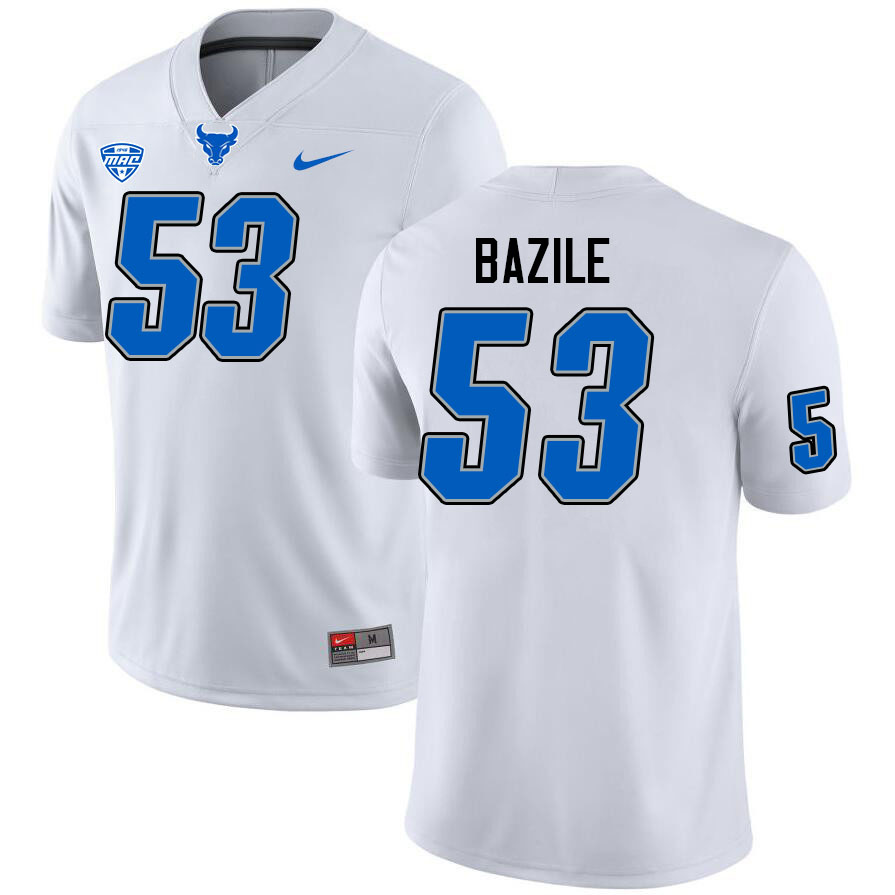 Buffalo Bulls #53 C.J. Bazile College Football Jerseys Stitched Sale-White